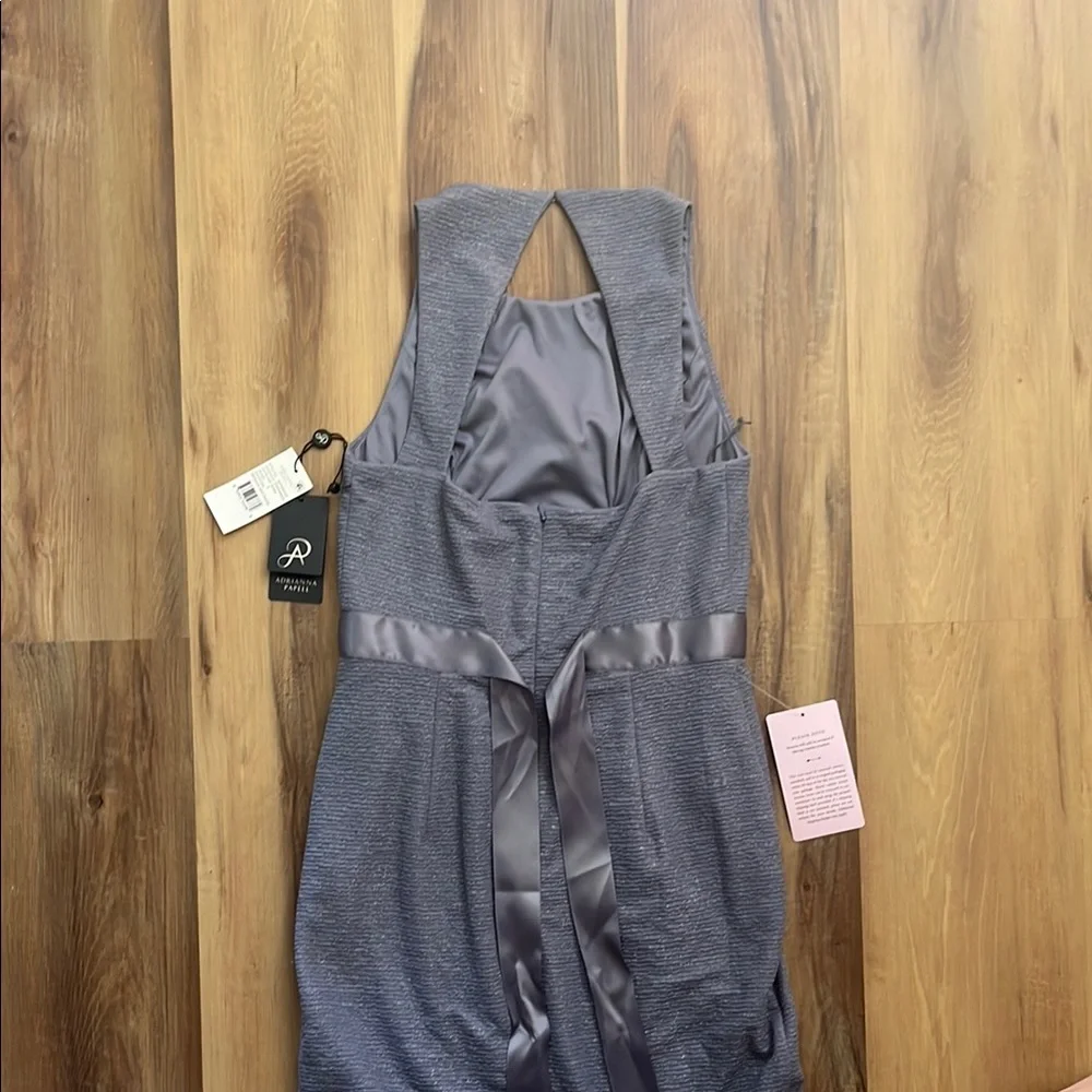Elegant Blue-Gray Sleeveless Maxi Dress - Picture 3 of 5